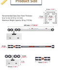Diagram showing dimensions of 2.2ft Sliding Door Hardware Kit In Silver For Closets And Room Dividers With Hydraulic Soft Close System