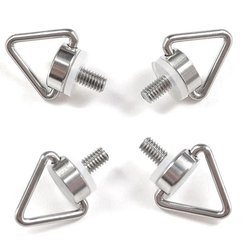Premium 4 Piece Replacement Eyehook Screws For Universal Smart Controllers And Drone Remotes, stainless steel M4x8mm neck hooks.