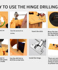 Pro Grade 35mm Hinge Drilling Jig And Hole Guide For Kitchen Cabinet Doors With Clamps Two Included, Easy Adjustable Spacing