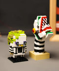 Totally Retro Horror Action Figure Build Kit For Adults Compatible With Lego 80s Ghost And Monster Buildable Characters Gothic Halloween Desk Decor And Collectible Gift Set 401 Pieces; two brick figures