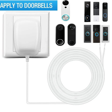 24 Volt Power Adapter Transformer C Wire Thermostat Adapter For Ring Doorbell And Thermostat Compatible With Ecobee Sensi And Honeywell 25 Foot Cable Included Easy Install Plug And Play for doorbells