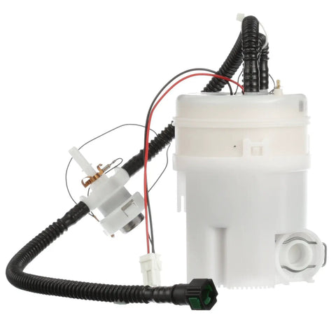 High Output Fuel Pump For Lightning Startups And Peppy Acceleration Restores Stock Pressure, white plastic design with hoses.