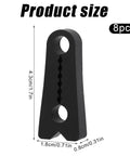 Eight Piece Silicone Door Mute Clamps Heavy Duty Shock Absorbers With Non Slip Teeth For Universal Pickup And Suv Smooth Landing Zero Slams Quiet Cabin Black, measuring 4.3cm x 1.8cm x 0.8cm