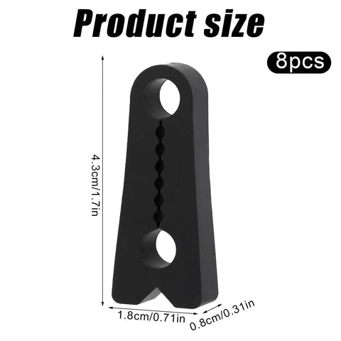 Eight Piece Silicone Door Mute Clamps Heavy Duty Shock Absorbers With Non Slip Teeth For Universal Pickup And Suv Smooth Landing Zero Slams Quiet Cabin Black, measuring 4.3cm x 1.8cm x 0.8cm