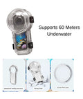 60M Professional Waterproof Case For Insta360 X5 With Full Accessory Pack And 20 Anti Fog Inserts, shown with 10mm port lens.