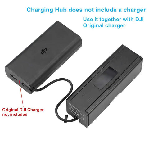 4 In 1 Foldable Battery Charging Hub For DJI Mavic 2 Pro Zoom Enterprise Drones with LCD Charge Indicator, cable shown, charger not included