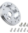 Half Inch Steering Wheel Hub Adapter Spacer Converts Six Hole To Three Bolt Pattern With Rugged Bolts for easy install, showing aluminum alloy construction.