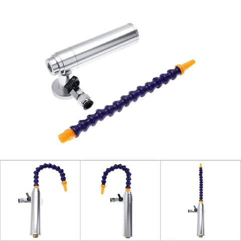 Heavy Duty Cold Air Blaster Pro Level Vortex Chiller With Flex Hose and Beefy Aluminum Build, hand-held with flexible hose.