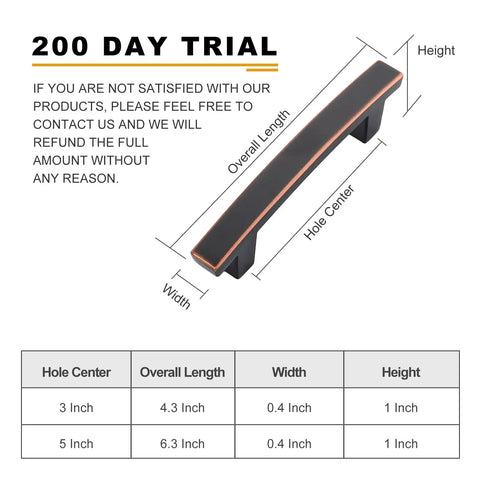 Oil Rubbed Bronze Cabinet Pulls 30 Pack 5 Inch Center To Center Kitchen Cabinet Hardware Drawer Handles For Cabinets Dressers And Cupboards Zinc Alloy Durable product diagram