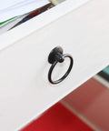 Black Metal Kitchen Cabinet Handles And Ring Pulls For Cabinets And Drawers Single Hole Installation Knobs With Screws