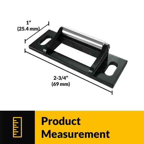 Surface Roller Strike For International Rim Panic Hardware Storefront Bronze Finish Easy Install Long Lasting Durability High Strength Construction Reduces Obstruction Extends Panic Hardware Life shown with measurements