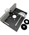 Killer Grade Aluminum Router Table Insert Plate For Ultra Smooth Wood Milling And Quick Flip Top Setup With Dead Center Bore Mounting Gear and Heavy Duty Clamping Specs For Sweet Shop Upgrades, showing precise alignment features.