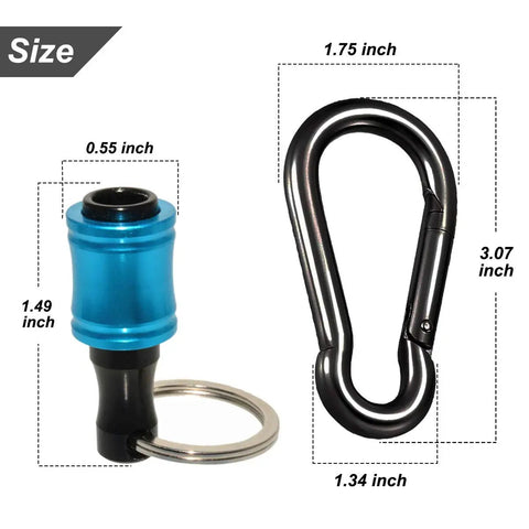 Six Piece Keychain Extension Bar Aluminum Alloy Heavy Duty Screwdriver Bits Holder Set Portable Drill Screw Adapter Quick Release Extension Bar For One Quarter Inch Hex Shank Compatible with size dimensions