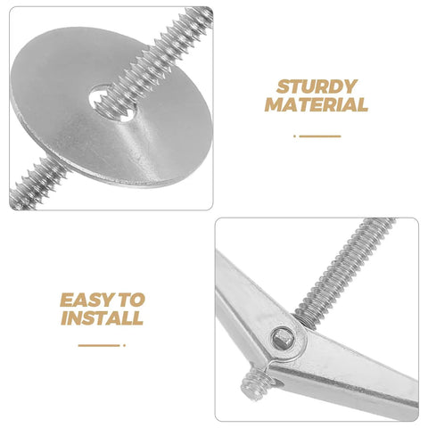 Close-up of metal toggle bolt from Heavy Duty Drywall Anchors Kit Set Of 15 Metal Toggle Bolts With Wing Nuts For Hollow Walls Perfect For Hanging