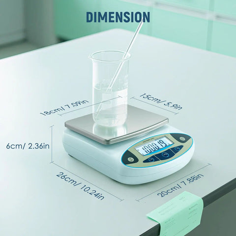 High Precision Digital Lab Scale Beefy 6000g Capacity With 0.01g Readout for Laboratory Weighing with beaker