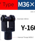 Y Joint Pneumatic Cylinder Mounting Knuckle Rod Piston Clevis with Female to Male Thread Adapters M27 M36 M42 M27x2 for Air Tool Gear Setup and Industrial Pneumatic Systems, M36x2, Y-160