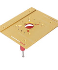 Pro Level Router Table Lift Kit for Woodworking Pros Manual Precision Base Plate Insert with aluminum bracket and screw.