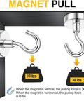 10 Pack Magnetic Hooks 30lb Heavy Duty N52 Magnets For Cruise Cabin Ship Essentials showing weight pull on steel surface
