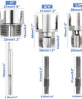 Heavy Duty Three Piece Pipe Thread Kit with No Fuss Dual Function Internal and External Threading for PVC and Plastic Pipes