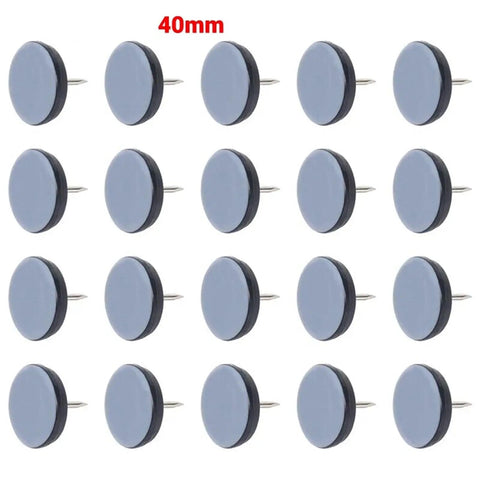 No Sweat Glide 100 Pack Furniture Leg Sliders With Nail Bottom Floor Protector Pads For Tables Sofas Recliners Easy Push Fit 40mm size