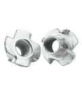 Four Claw T Nut Set For Woodworking M10 X 13 Zinc Plated Blind Pronged Insert Tee Furniture Hardware