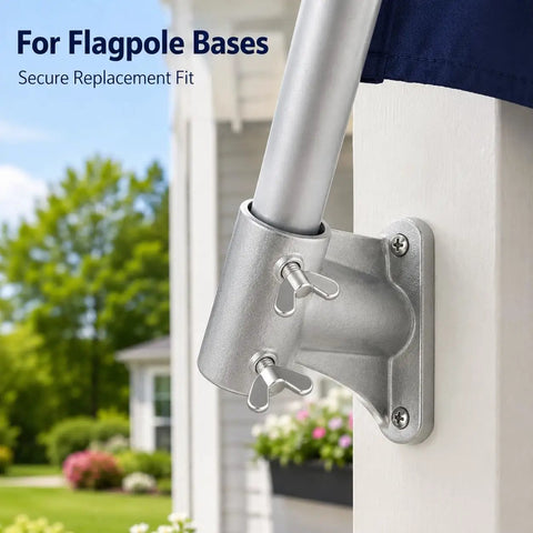 Premium M6 Stainless Steel Wing Nuts, No Sweat Butterfly Thumb Bolts For Flagpole Brackets And Yard Upgrades, Badass Rustproof Replacement Hardware With Smooth Grip And Dead Tight Lock Every Time on flagpole base with secure fit.