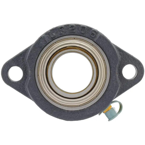 Front view of Two Bolt Flange Mount Ball Bearing Unit with Insert Bearing SA206-20G, Cast Iron Housing LF206 Bore 1-1/4 Inch.