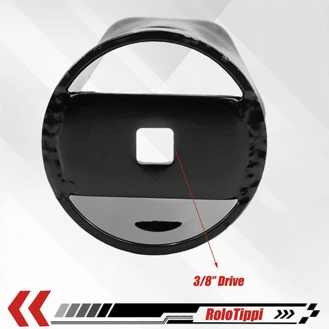 Front view of Three Eighths Inch Drive 54mm Hub Axle Nut Socket, Six Point Front Wheel Locknut Tool for Land Cruiser Hilux 4x4 Patrol