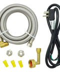 Universal Dishwasher Installation Kit With 6 Foot Stainless Steel Hose And Burst Proof Water Supply Line, 3/8 Inch Connections