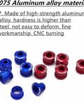 7075-T651 Aircraft Grade Chainring Bolts Kit With 4.9mm And 6.4mm Bolts For Road And MTB, CNC Machined, Blue and Red Anodized Bolts