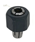 Beefy 1/4 Inch Router Collet Kit With Self Releasing Chuck And Locking Nut For Replacing 48-66 Series Collets Includes 14-46-0166