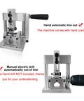 Essential Hand Crank Wire Stripping Machine For Copper Cable with hand crank and drill attachment angle view.