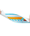 Hands holding flexible 24 Pack Self-Adhesive Vinyl Desktop Reference Nameplates with letters, numbers, and place values for learning.