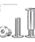 Premium Furniture Fastener Kit Contains 10 Pieces Of 12 Millimeter Flat Head Hex Cap Bolts Paired With Steel Barrel Nuts And Included Allen Wrench