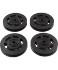 Four black 94mm nylon pulleys for gym cable machines, set of 4 nylon pulleys 94mm bearing pulley wheels designed for cable machines