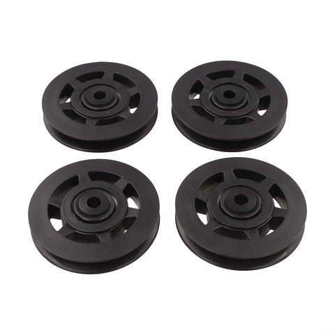 Four black 94mm nylon pulleys for gym cable machines, set of 4 nylon pulleys 94mm bearing pulley wheels designed for cable machines