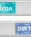 Dishwasher Clean Dirty Sign Magnet With Strong Magnetic Hold Green And Blue No Scratch Slide Tab For Kitchen Home Apartment And Farmhouse Decor Easy Glance Indicator shows clean and dirty sides.