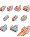 Quick Connect Mini Wire Splitter For Home Projects: Fast Push-In Terminals Splice Solid Stranded Copper Easily With Flame Retardant Housing And Tin Plated Contacts Perfect For Lights, 3-port connector