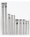Heavy Duty C8 ER8 CNC Collet Chuck For Mills And Lathes showing various sizes and designs made from durable steel.