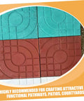 Red and green concrete pavers from DIY Concrete Molding Kit With 2 Piece Paver Molds For Patio Garden Pathway Cement Molds