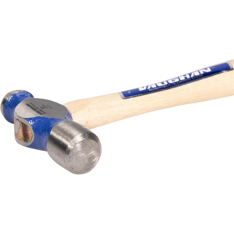 Ball Pein Hammer 8 Oz Workhorse With Hickory Handle, American High Carbon Steel Head, Powder Coated Rust Resistant Finish, Black