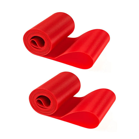 Two rolls of red PVC Fat Tire Rim Liner Strips And Rim Tape for 26x4.0 MTB bikes, puncture resistant, waterproof, temperature resistant.