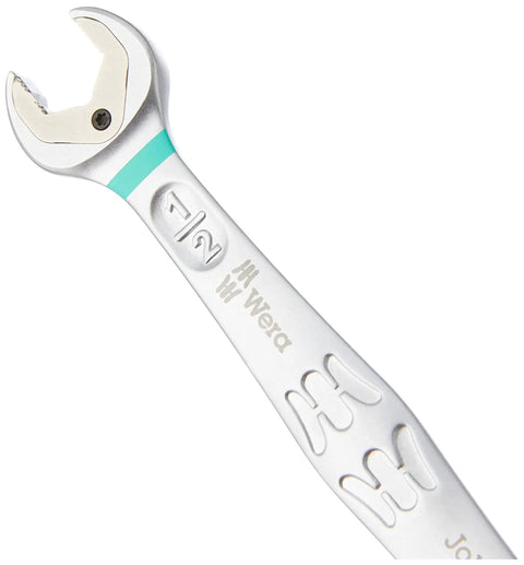 Joker SB Ratcheting Combination Wrench Nine Sixteenths Inch Open End Hold With Depth Stop High Torque Transmission Ultra Fine Eighty Tooth Ring Ratchet For Pipe Unions And Tight Spots