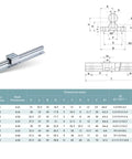 Beefy Ball Screw Nut End For SBR12 12mm Linear Guide Systems With SFU1204 Ballscrew Series, technical diagram and dimensions.