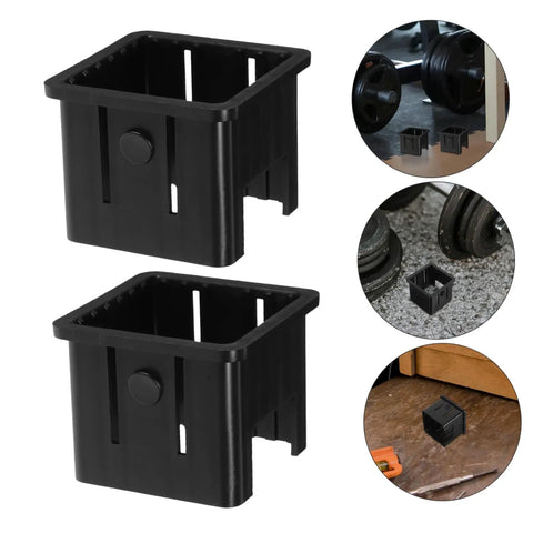 Rock Solid Hollow Tube Bushing Sleeves 4 Pack Top Shelf Durable Steel Adapter Reducers For Home Gym Machines Seamless Conversion 50Mm To 40Mm Frame Tubes Built Tough, black plastic bushing sleeves for gym use.
