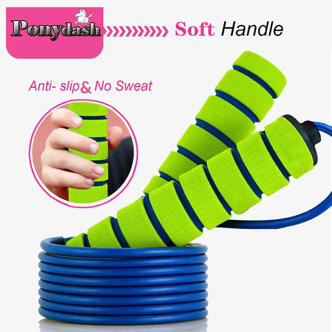 Kids Jump Rope Set 2 Pack Lightweight Adjustable Durable Jump Ropes With Foam Grips Handles For Fitness Training