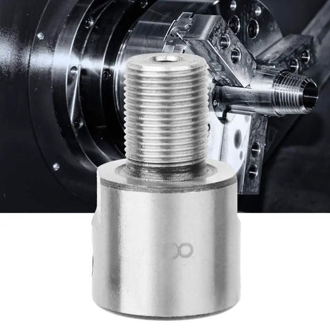 Stainless Steel M14x1 Connecting Rod For Mini Lathe Machines And Electric Drills Heat Treated For Tough As Nails Durability Fits K01 50 63 And K02 50 63 Replacement Part And Upgrade Accessory For Smooth Reliable Operation, in front of a machining tool