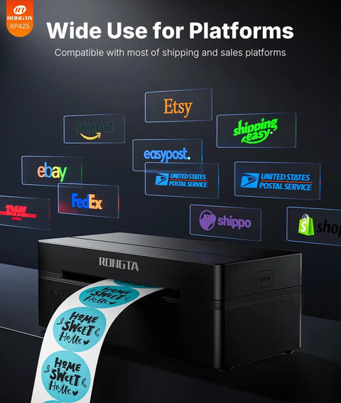 Wireless Bluetooth 4x6 Thermal Shipping Label Printer For Fast Package Labeling printing label, compatible with eBay and Amazon.
