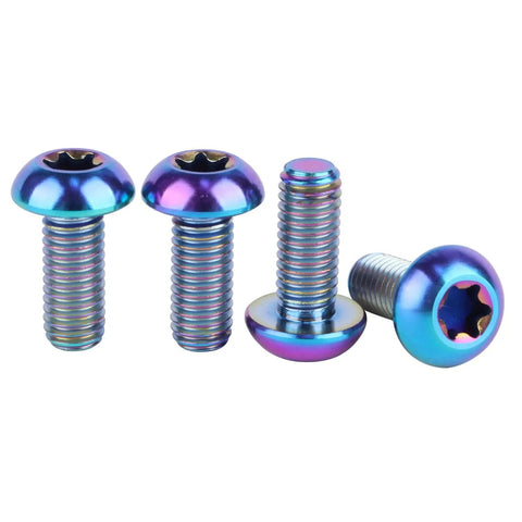 Heavy Duty Badass Grade Five Titanium Fasteners M5 X 12mm T25 Torx Head Bolts in a vibrant color finish.