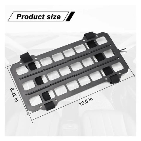 Rigid MOLLE Panel for Vehicle Sun Visor Organizer dimensions 12.6x6.22 inches, ABS plastic with matte finish